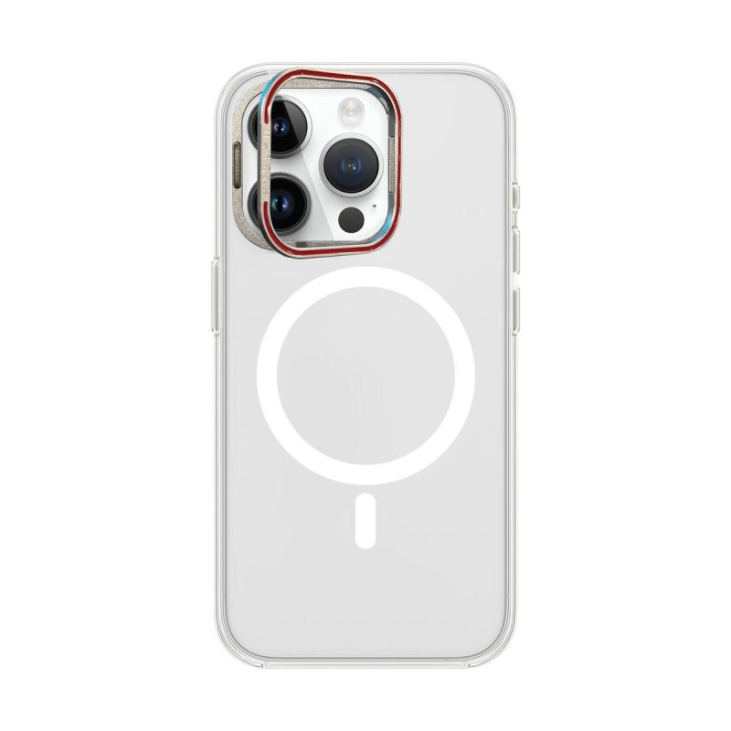 İphone 15 Pro Max Uyumlu Metal Mıknatıslı Standlı Magsafe Ince Sert Paris Silikon Kılıf