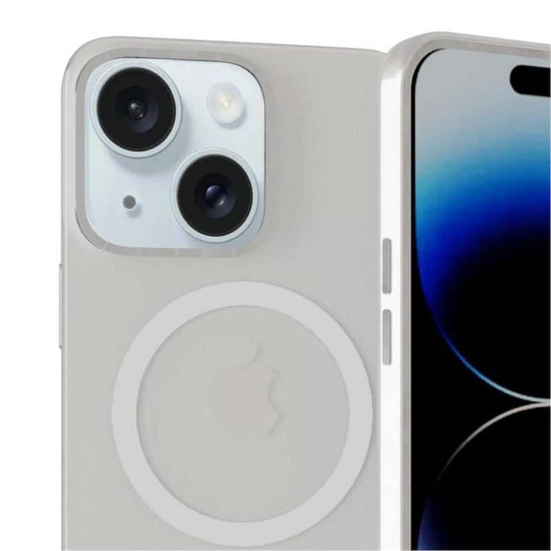 İphone 15 Uyumlu Metal Mıknatıslı Stant Magsafe Özellikli Ultra Ince Sert Paris Silikon Kılıf