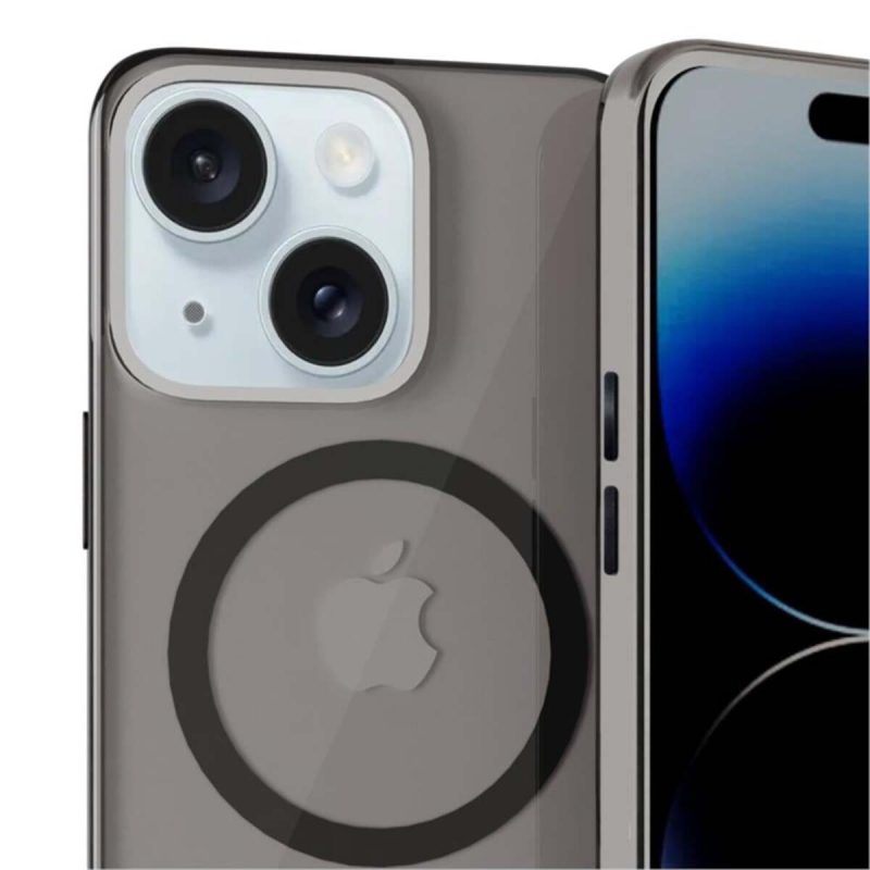 İphone 15 Uyumlu Metal Mıknatıslı Stant Magsafe Özellikli Ultra Ince Sert Paris Silikon Kılıf