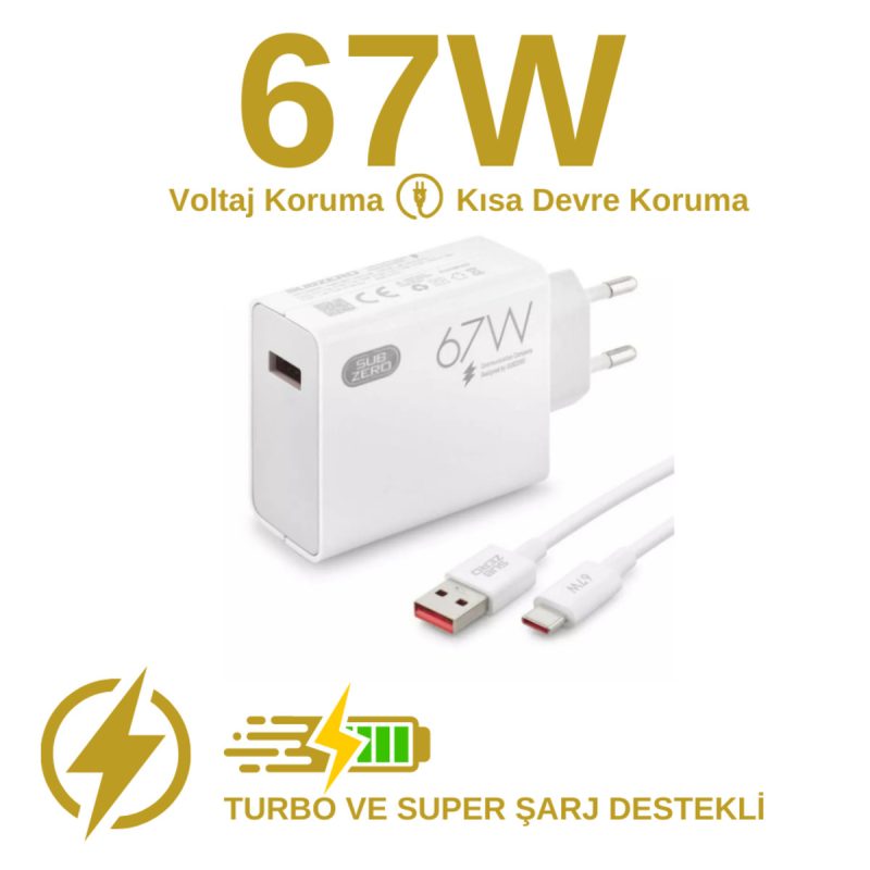 Casper Via E4 Uyumlu Şarj Aleti Type-C 67 Hızlı Şarj ( Orijinal Subzero) SBZ-SG51