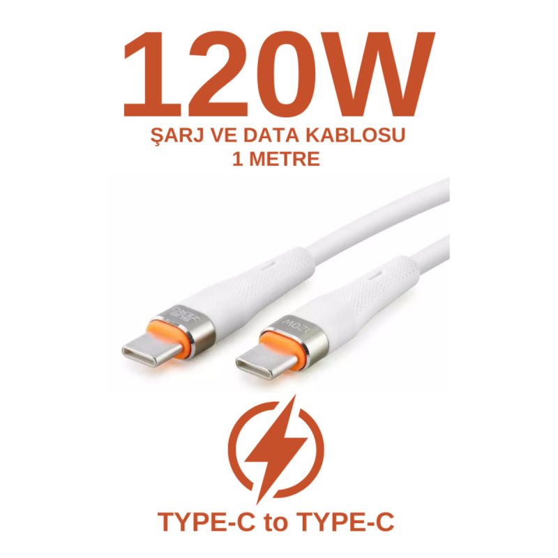 120W Subzero CL39 Silicone 6A Hızlı Şarj Kablosu Uyumlu