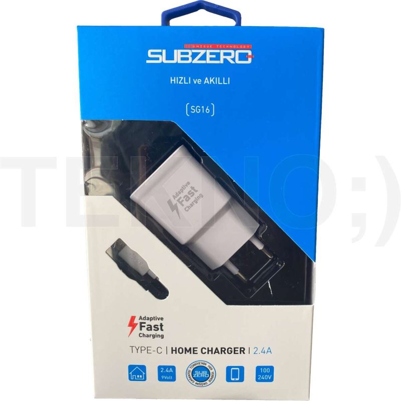 Hızlı ve Akıllı 9V 2.4A (TYPE-C) Şarj Aleti Subzero SG16