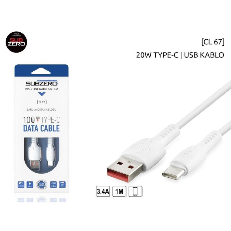 Cl67 Type-c 3,4a Hızlı 1 Metre Şarj Kablosu