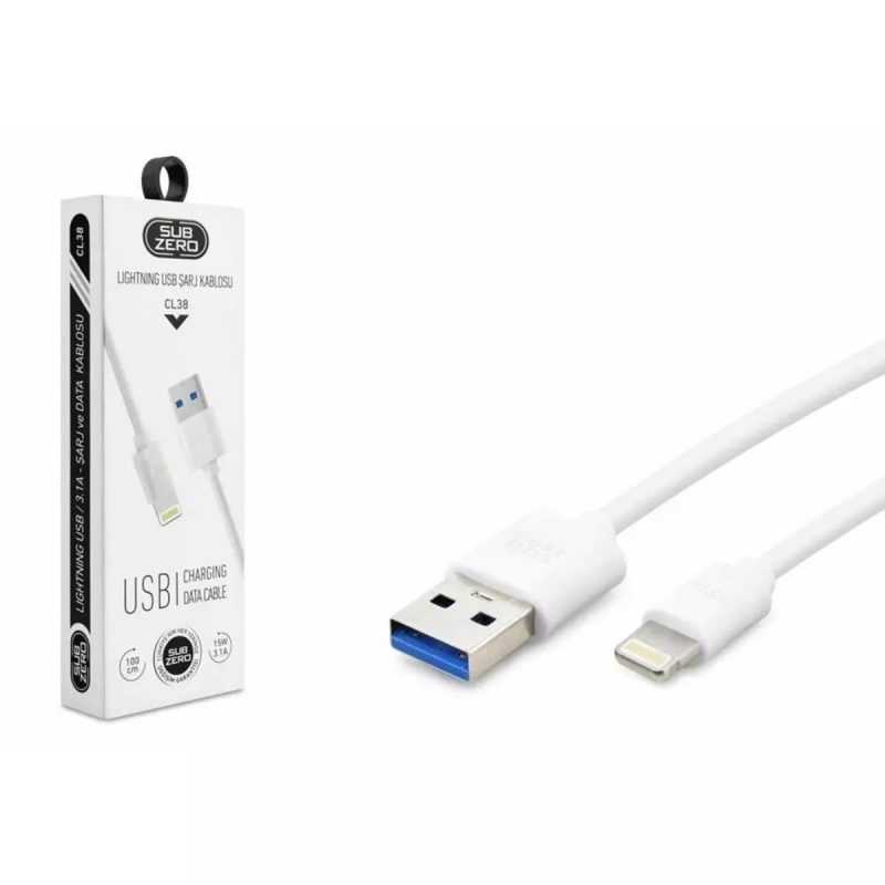 İphone Tüm Cihazlarla Uyumlu Şarj Kablosu Cl38 3.1a 1 Metre Lightning Hızlı Şarj Destekli