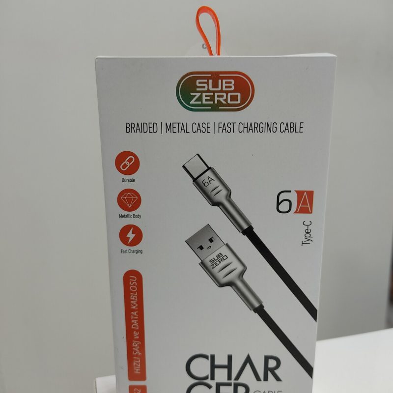 Metal Başlık Hasır 6a Type-c Hızlı Şarj Data Kablosu 1mt Cl52